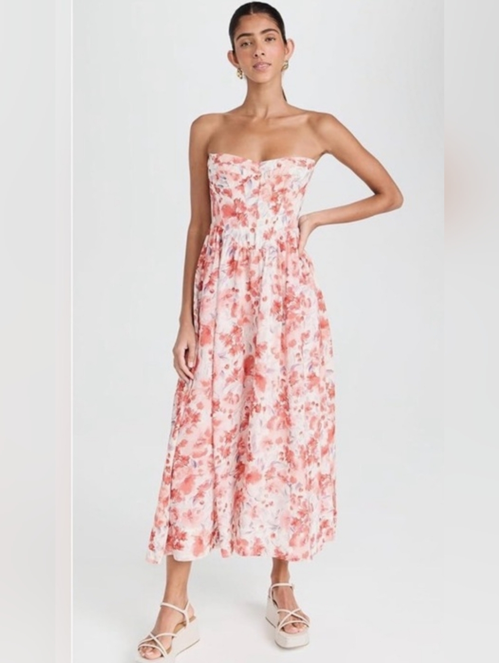 NWT Bardot Lola Midi Dress in Hot Pink Floral